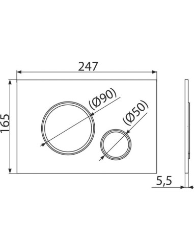 Alcaplast THIN Przycisk sterujący do systemów podtynkowych (chrom-mat/chrom-połysk) M772
