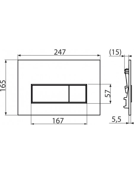 Alcaplast THIN Przycisk sterujący do systemów podtynkowych (czarny-mat) M578