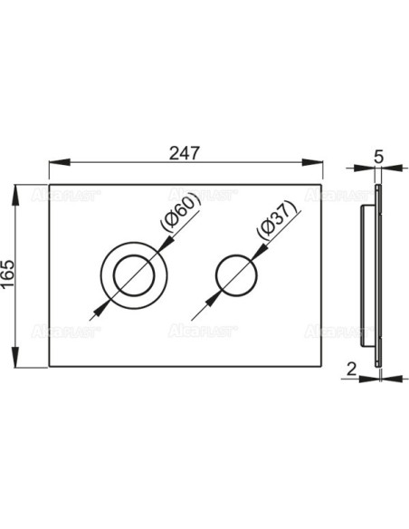 Przycisk sterujący do systemów podtynkowych Alcaplast Flat Alunox Turn TURN-INOX 