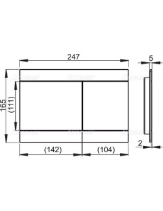 Przycisk sterujący do systemów podtynkowych Alcaplast (stal nierdzewna-półmat) FUN-INOX  2
