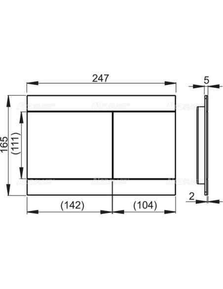 Przycisk sterujący do systemów podtynkowych Alcaplast (stal nierdzewna-półmat) FUN-INOX 