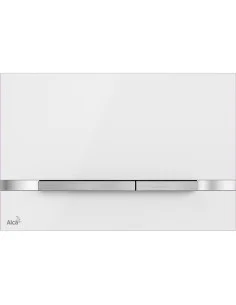 Przycisk sterujący do systemów podtynkowych Alcaplast Flat STRIPE-WHITE (stal nierdzewna-biały połysk)