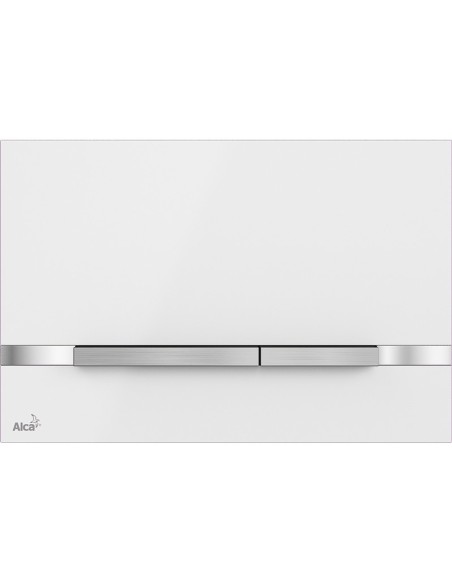 Przycisk sterujący do systemów podtynkowych Alcaplast Flat STRIPE-WHITE (stal nierdzewna-biały połysk)