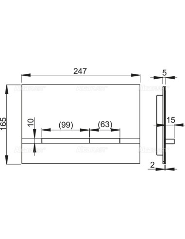 Przycisk sterujący do systemów podtynkowych Alcaplast Flat STRIPE-WHITE (stal nierdzewna-biały połysk)