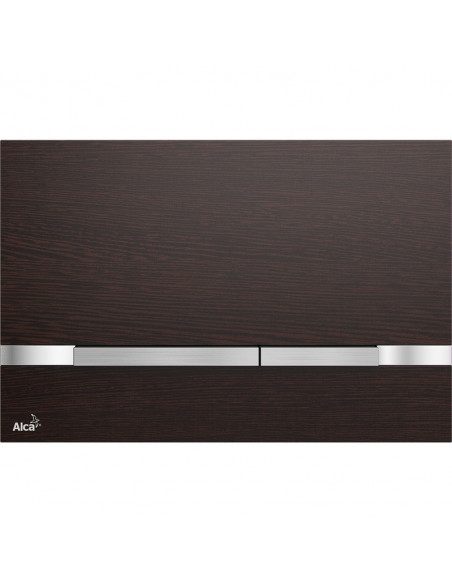 Alcaplast Przycisk sterujący do systemów podtynkowych Flat Wood (stal nierdzewna-dekor drewno) STRIPE WENGE