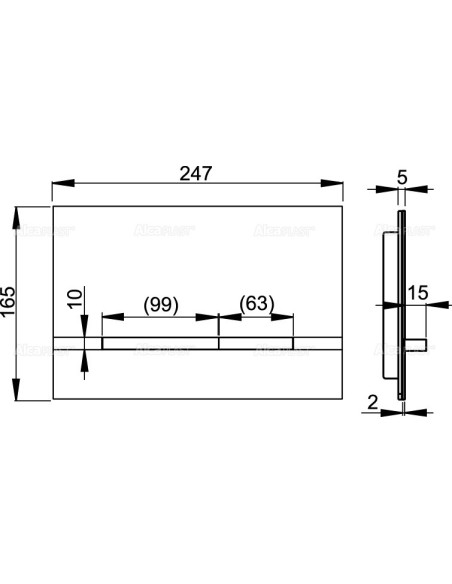Alcaplast Przycisk sterujący do systemów podtynkowych Flat Wood STRIPE-OAK WHITE (stal nierdzewna-dekor drewno)