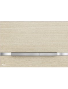 Alcaplast Przycisk sterujący do systemów podtynkowych Flat Wood STRIPE-OAK WHITE (stal nierdzewna-dekor drewno)