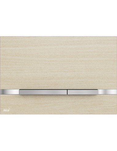 Alcaplast Przycisk sterujący do systemów podtynkowych Flat Wood STRIPE-OAK WHITE (stal nierdzewna-dekor drewno)