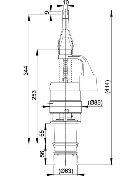 Alcaplast Zawór spustowy ECOLOGY do systemów podtynkowych A06E