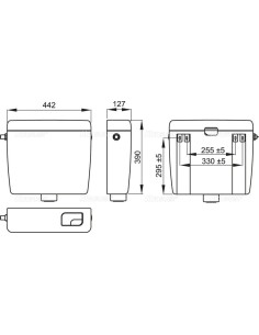 Alcaplast Alca UNI DUAL zbiornik WC uniwersalny A93 2