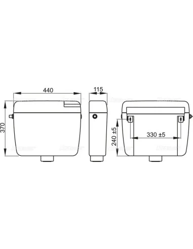 Alcaplast Alca UNI zbiornik WC START/STOP A94
