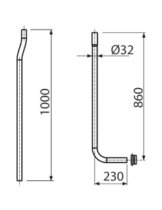 Alcaplast Komplet dzielonych rur do górnopłuka DN32+pierścień uszczelniający A95 2