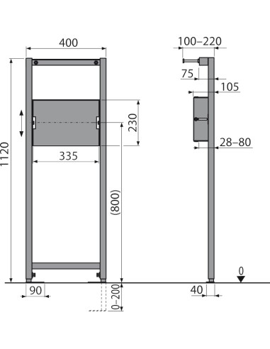 Alcaplast Rama montażowa do baterii podtynkowej A104PB/1120