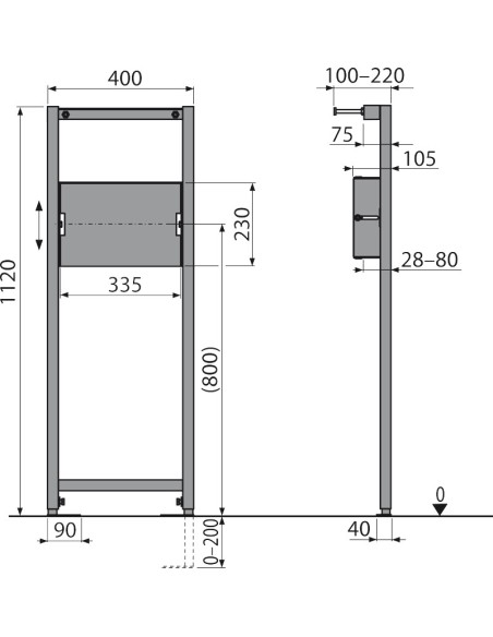 Alcaplast Rama montażowa do baterii podtynkowej A104PB/1120