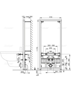 Alcaplast Rama montażowa do bidetu (wysokość zabudowy 1,2 m) A105/1200 2