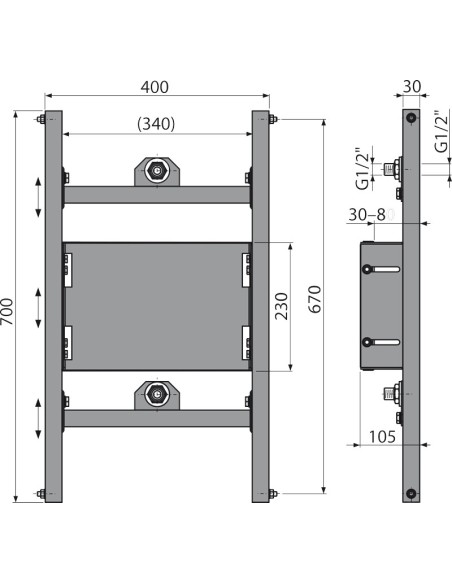 Alcaplast Rama montażowa do baterii podtynkowej w konstrukcjach gipsowo-kartonowych A117PB