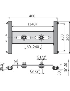 Alcaplast Rama montażowa do baterii w konstrukcjach gipsowo-kartonowych A117B 2