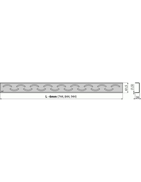 Alcaplast Ruszt do odwodnienia liniowego (stal nierdzewna-połysk) SMILE-750L