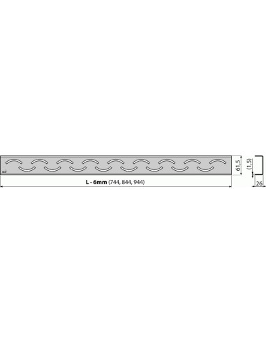 Alcaplast Ruszt do odwodnienia liniowego (stal nierdzewna-połysk) SMILE-750L