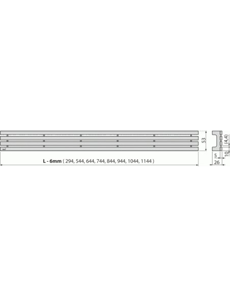 Alcaplast Ruszt do odwodnienia liniowego (stal nierdzewna-mat) DESIGN-300MN