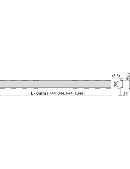 Alcaplast Ruszt do odwodnienia liniowego (stal nierdzewna-mat) SOLID-550M