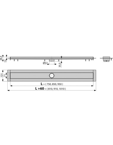 Alcaplast Odpływ liniowy MODULAR APZ13-750