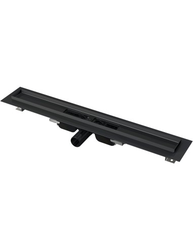 Alcaplast LOW-Odwodnienie liniowe z obramowaniem dla rusztu perforowanego, czarny-mat APZ101BLACK-550