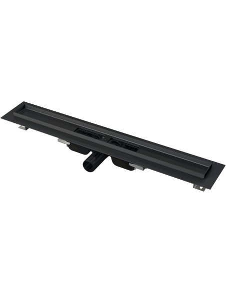 Alcaplast LOW-Odwodnienie liniowe z obramowaniem dla rusztu perforowanego, czarny-mat APZ101BLACK-550