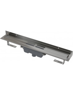 Alcaplast Wall Low - Odpływ podłogowy z obramowaniem do rusztu pełnego i kołnierzem przymocowanym do ściany APZ116-850