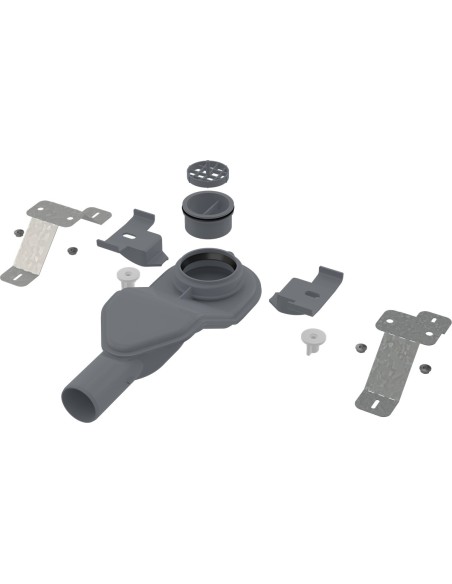 Alcaplast Wall Low - Odpływ podłogowy z obramowaniem do rusztu pełnego i kołnierzem przymocowanym do ściany APZ116-1150