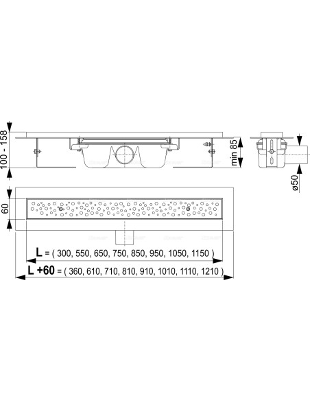 ALCAPLAST ODPŁYW LINIOWY 550 APZ11-550