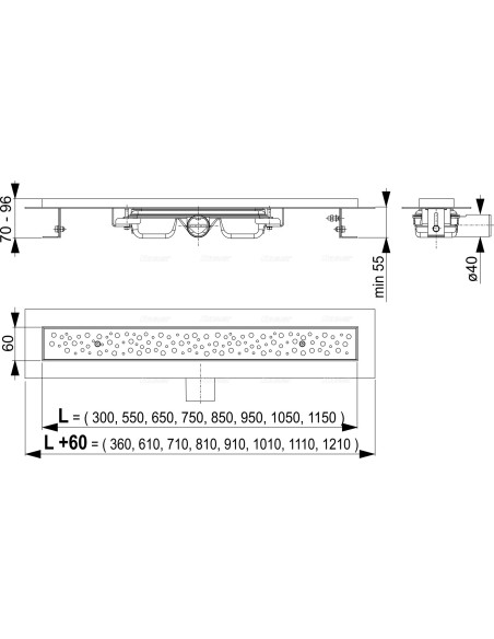 ALCAPLAST ODPŁYW LINIOWY 550 APZ111-550
