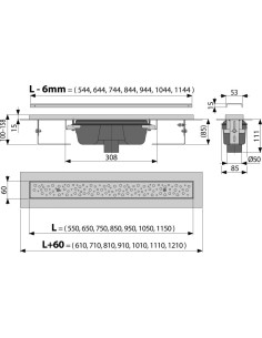 Alcaplast  Antivandal Low -  Odpływ podłogowy z rusztem Buble APZ111-300 2