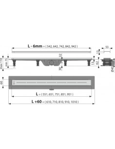 Alcaplast Antivandal Low -  Odpływ podłogowy z rusztem Buble, odpływ pionowy APZ1111-550 2