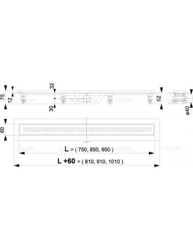 Alcaplast Odpływ liniowy 65 cm ruszt nierdzewny APZ9-650M