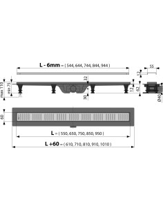 Odpływ liniowy APZ10 750mm ALCAPLAST APZ10-750M 2
