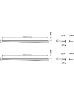 Nierdzewna listwa do podłóg ze spadem APZ901M/1000 LEWA 2