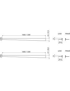 Nierdzewna listwa do podłóg ze spadem APZ902M/1200 PRAWA 2