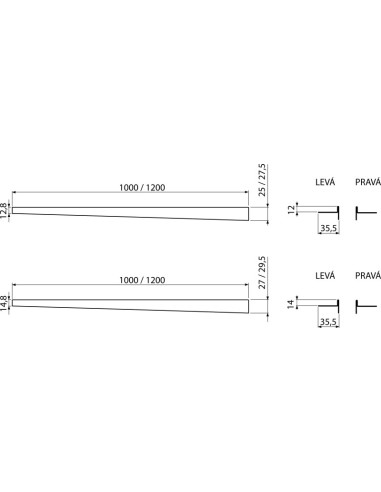 Nierdzewna listwa do podłóg ze spadem APZ902M/1000 PRAWA