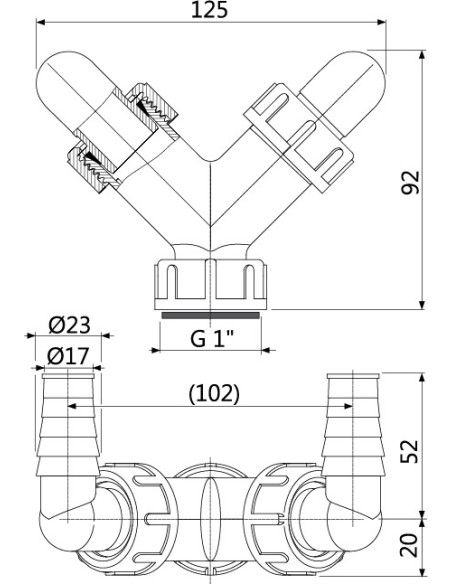 Alcaplast Syfon pralkowy kątowy chrom APS1