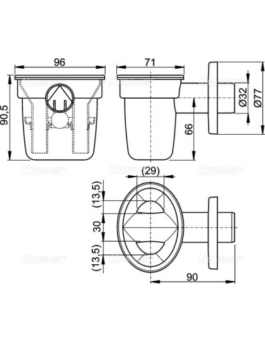 Alcaplast Syfon do odprowadzania kondensatu DN32, AKS1