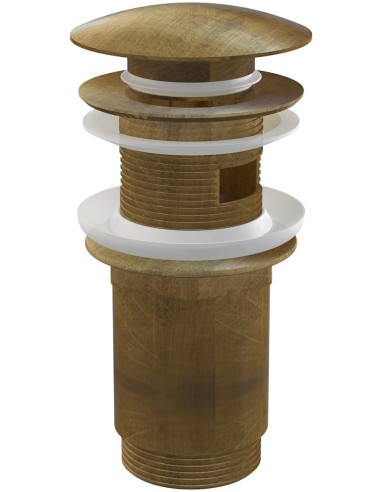 Alcaplast Spust umywalki click/clack 5/4" metalowy z przelewem, duży korek, BIAŁY, A392B