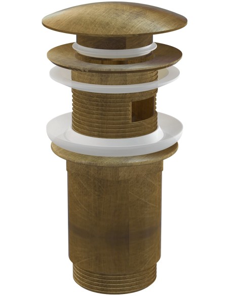 Alcaplast Spust umywalki click/clack 5/4" metalowy z przelewem, duży korek, BIAŁY, A392B