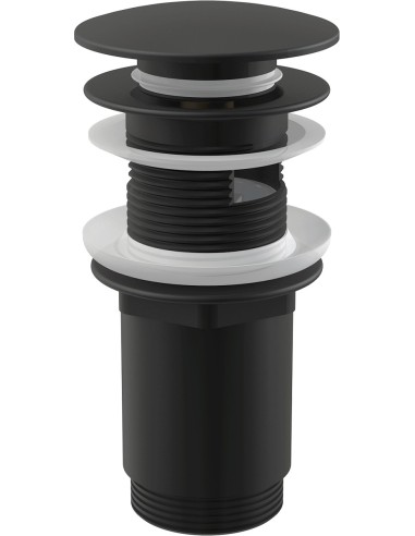 Alcaplast Spust umywalki click/clack 5/4" metalowy z przelewem, duży korek, BIAŁY, A392B