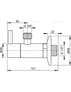 Alcaplast Zawór kątowy z filtrem 1/2"x3/8" okrągły, chrom ARV001 2