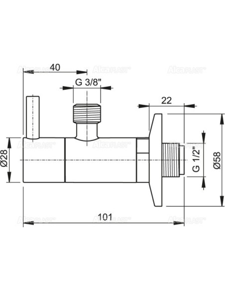 Alcaplast Zawór kątowy z filtrem 1/2"x3/8" okrągły, chrom ARV001
