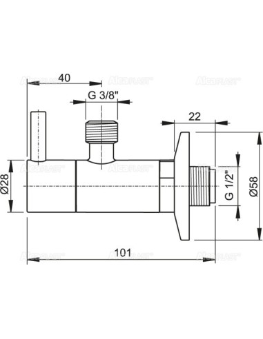 Alcaplast Zawór kątowy z filtrem 1/2"x3/8" okrągły, mosiądz antyczny, ARV001-ANTIC