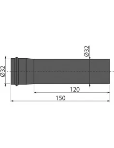 Alcaplast Przedłużka DN32 chrom, A4000 2