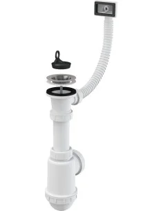 Alcaplast Syfon zlewozmywaka z przelewem, sitko nierdzewne DN70, A444-DN50/40