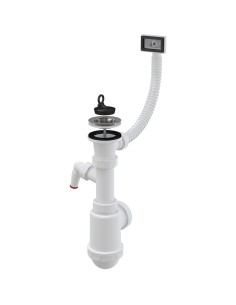 Alcaplast Syfon zlewozmywaka z przelewem i z przyłączem, sitko nierdzewne DN70, A444P-DN50/40